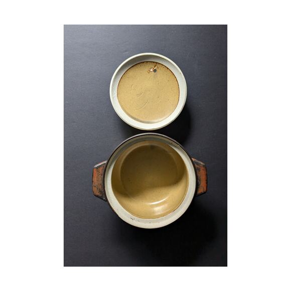 Vtg Otagiri Stoneware Individual Soup/Casserole Lidded Bowls Set of 2 - Picture 3 of 8